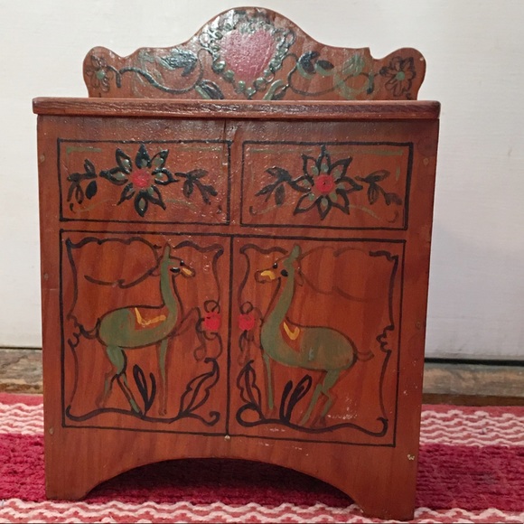 Hand Made Other - Handmade Doll Furniture Painted Llamas on Front Hand Made Other - Handmade Doll Furniture Painted Llamas on Front